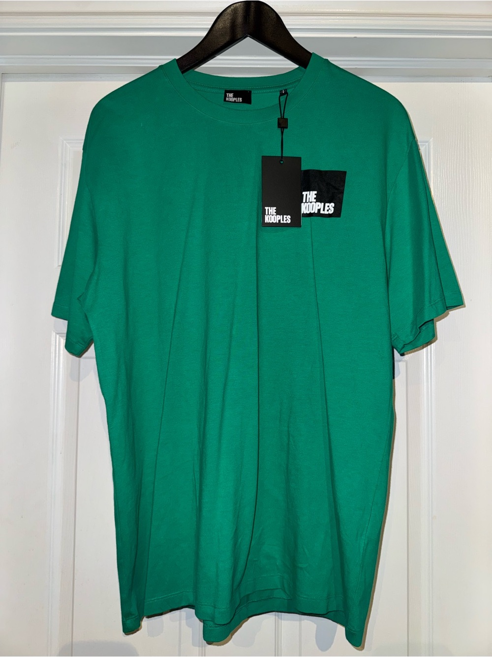 The Kooples Emerald Green Logo Patch Crewneck Tee. NWT streetwear brand.